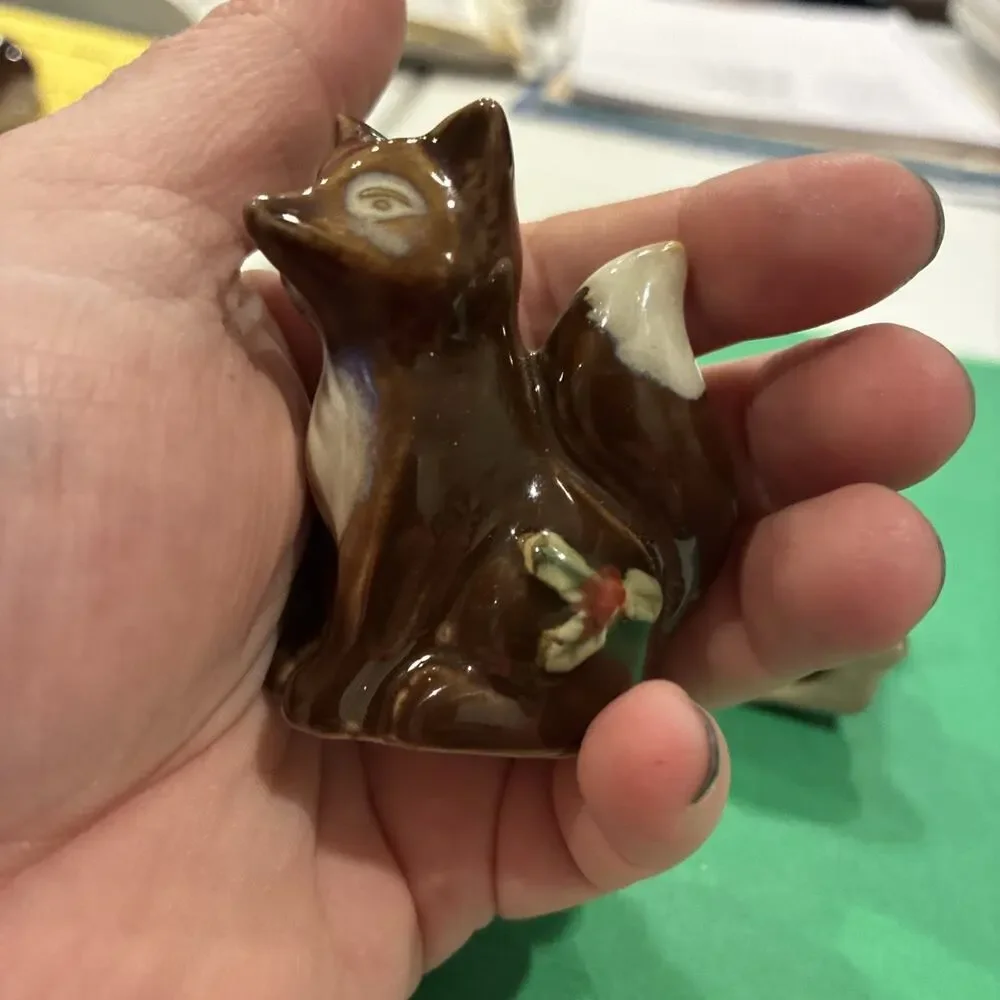 Deer And Fox Ceramic Salt And Pepper Shakers Fawn Whimsical Forest Animals Decor